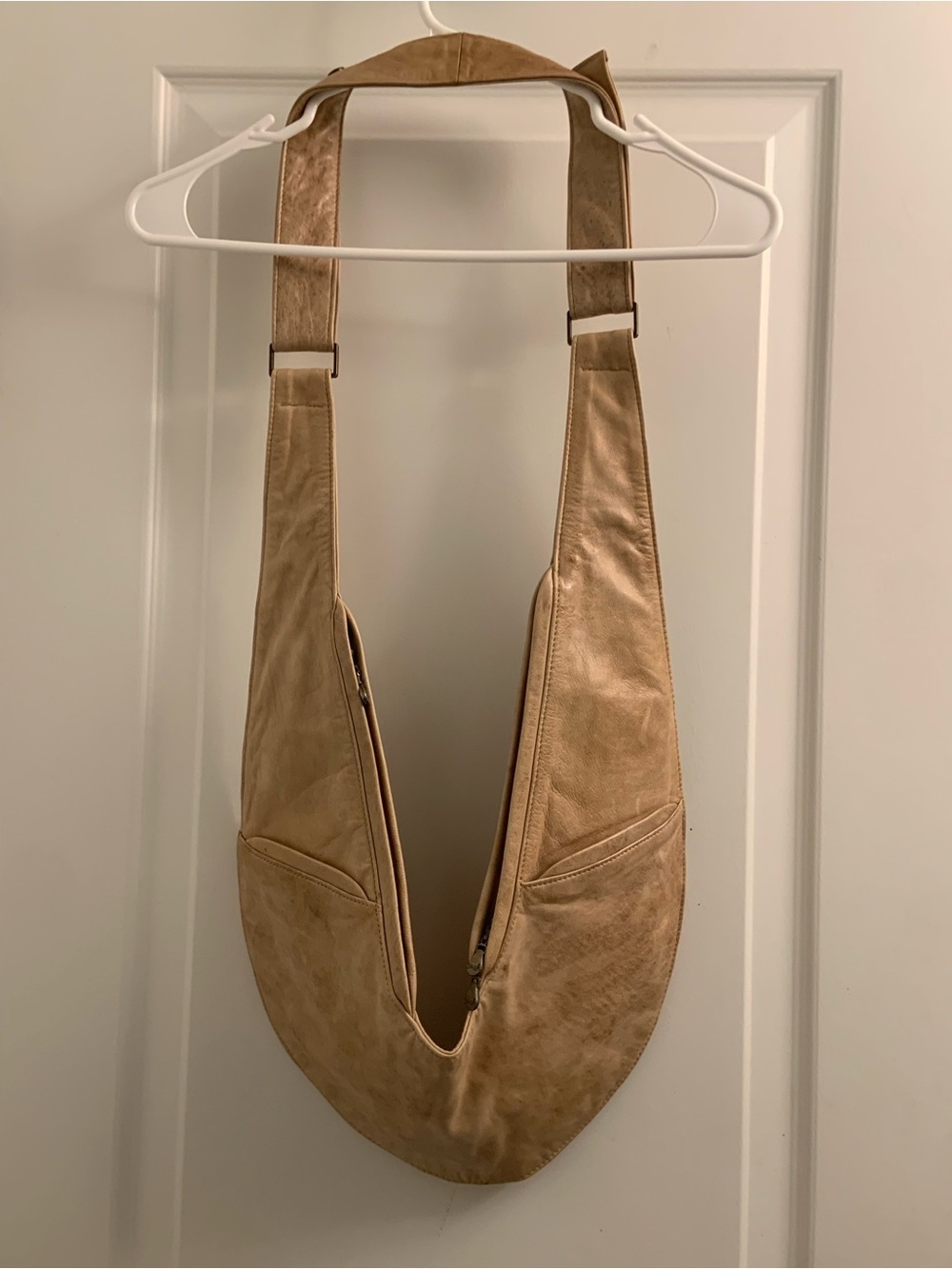 Neutral Tan Hobo Shoulder Bag — Sleek Everyday Carry